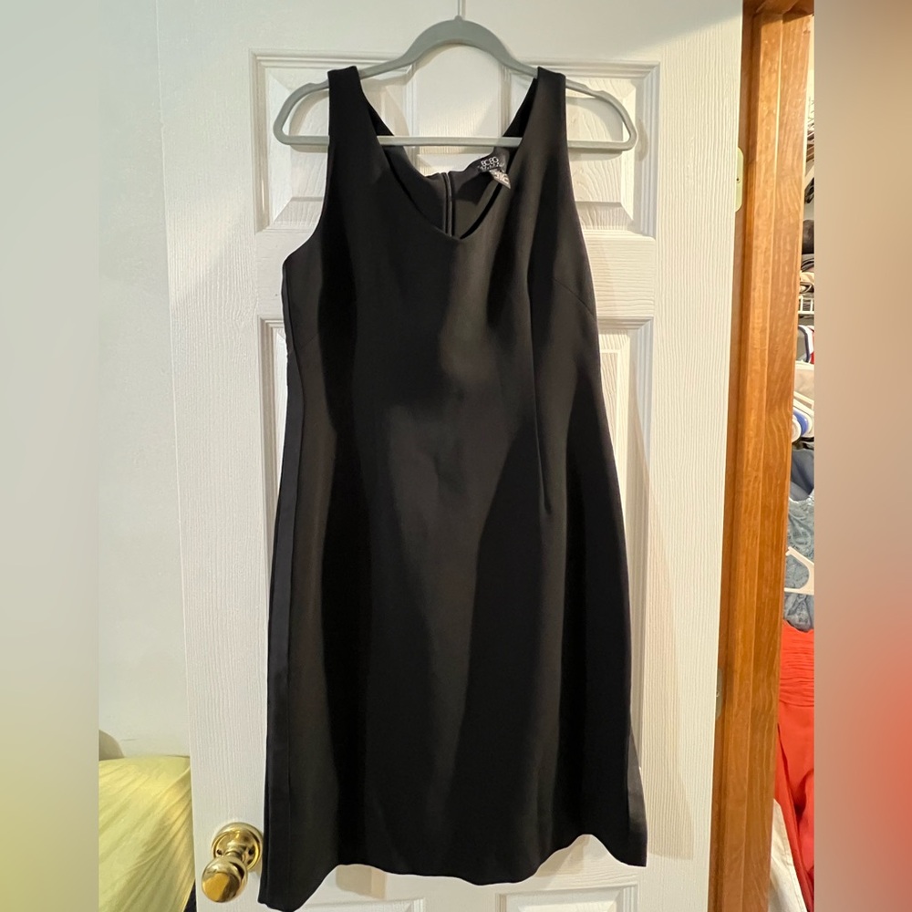 BCBG black dress with satin strip down the side